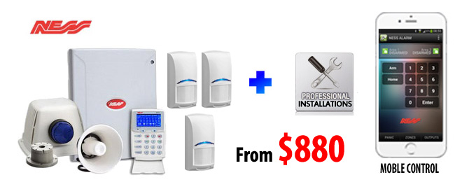 NESS wired/Wireless Alarm installation package  with mobile phone control